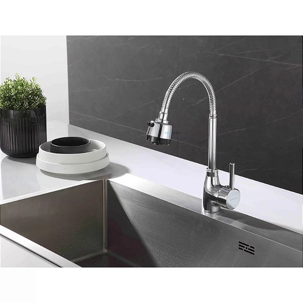 Torneira de cozinha monocomando cromo acabamento cromado DC-6008SB