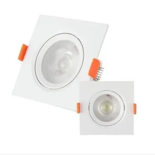 Kit 10 Spots de Embutir Quadrado 5w Branco 6000k