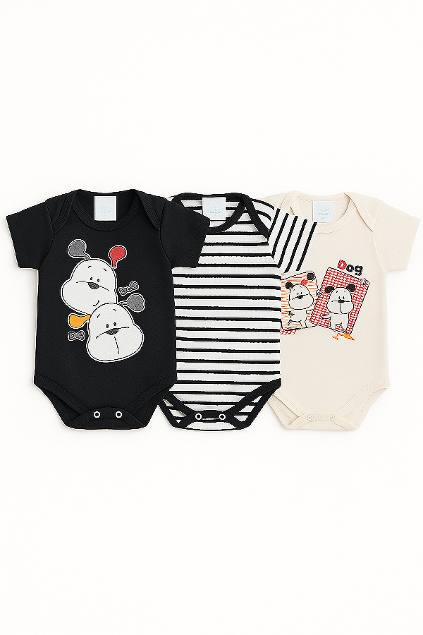Kit de Body Suedine  Cachorrinho Brincalhão Xinenem
