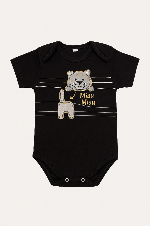 Body Bordado Gatinho Miau Miau Xinenem