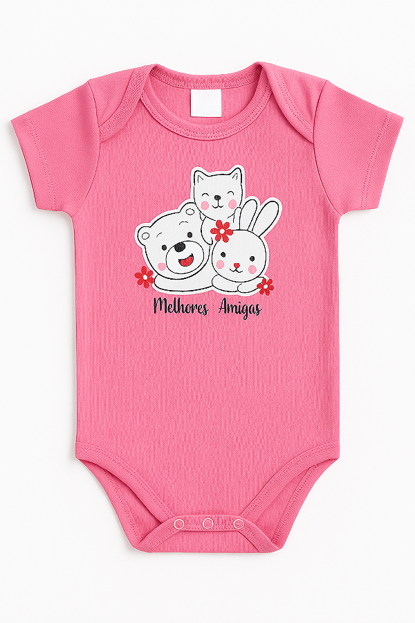 Body Suedine Coelinha Rosa Xinenem