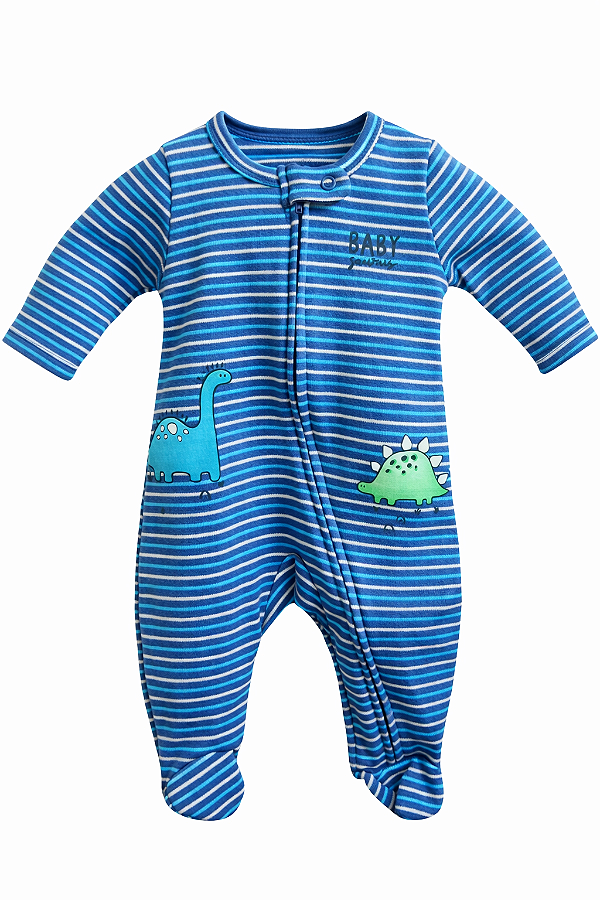 Macacão Suedine Dino Mundo Azul