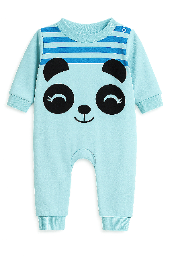 Macacão Algodão Pandinha Azul Xinenem