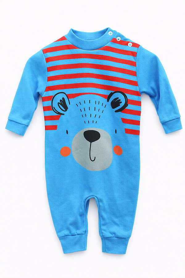 Macacão Algodão Ursinho Curioso Xinenem