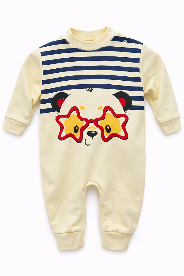 Macacão Algodão Ursinho de Óculos Xinenem