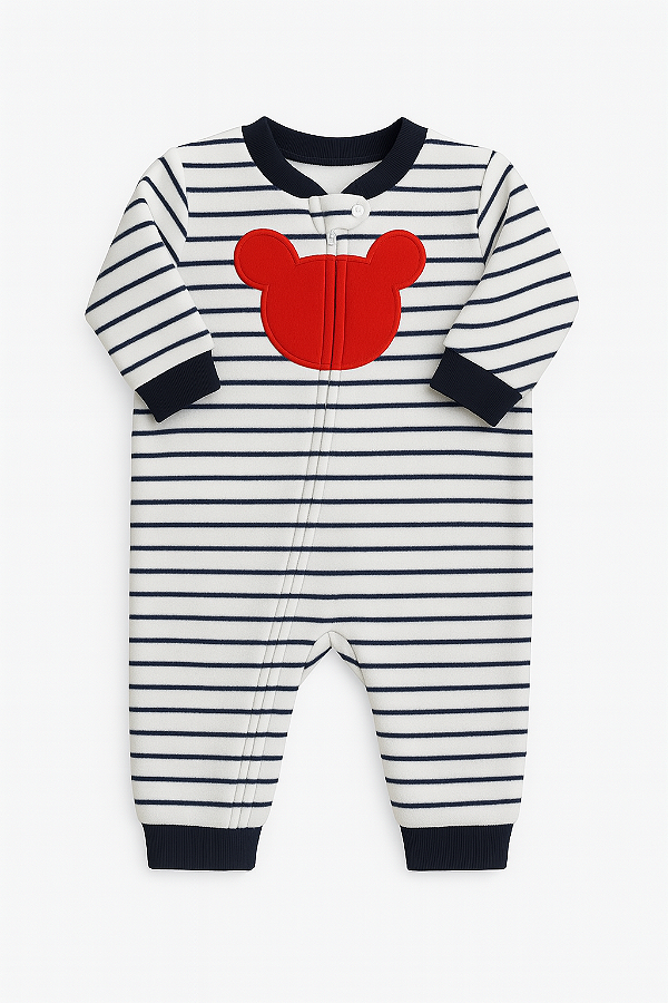 Macacão Soft Listrado P&B Minnie Xinenem