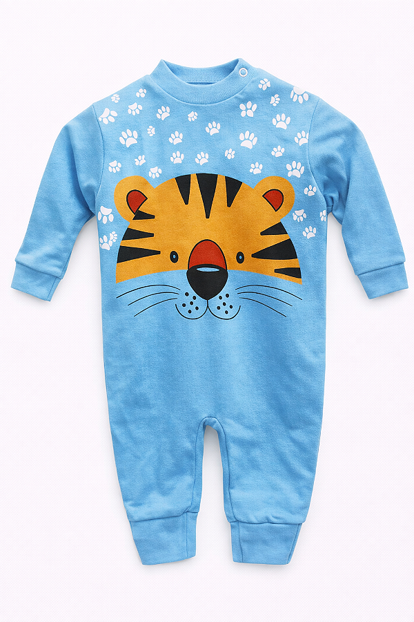 Macacão Algodão vira pé Tigre Azul Xinenem