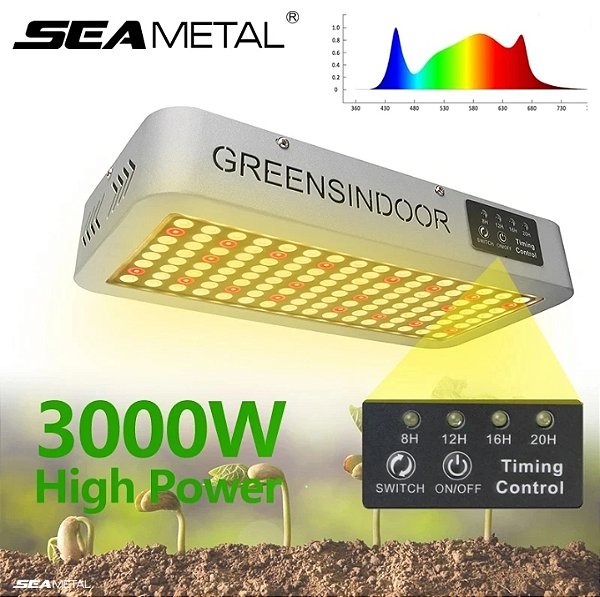 Painel Led Cultivo Indoor Full Spectrum 3000W Greens Indoor