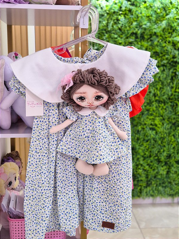 Kit Veste e Brinca - Vestido Gola de Boneca + Boneca