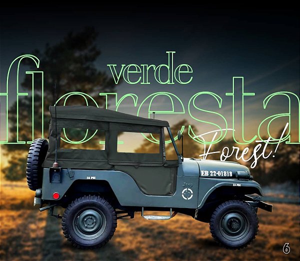 Capota Jeep Militar fixa dupla face Verde Floresta