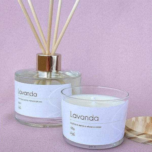 Kit Lavanda - Vela Aromática e Difusor de Ambientes