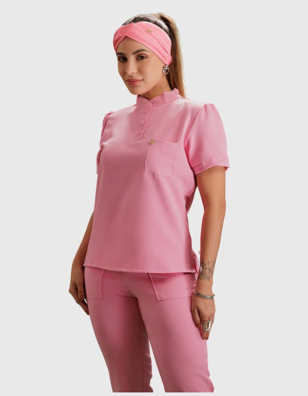 Scrub Feminino Emily Rosa Chiclete