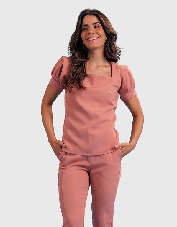 Scrub Feminino Sarah Rosé Tan