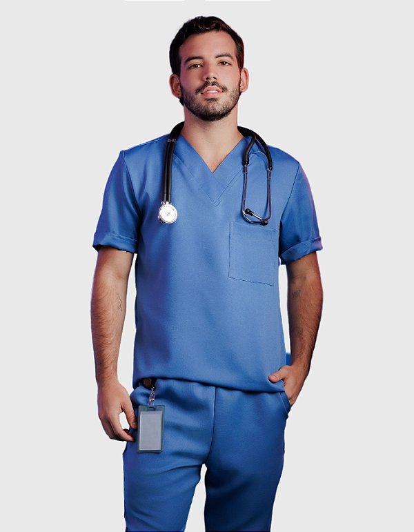 Scrub Masculino Arthur Azul Indigo