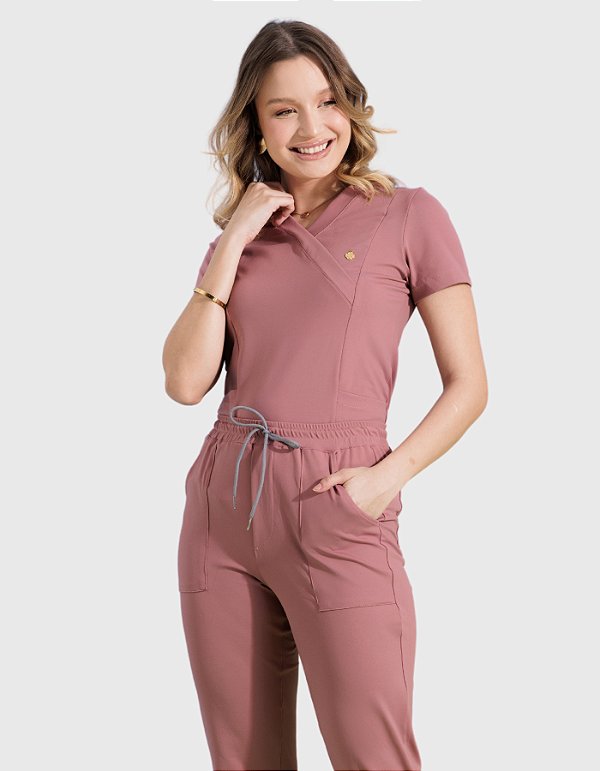 Scrub Feminino Moove Rosa Fumê