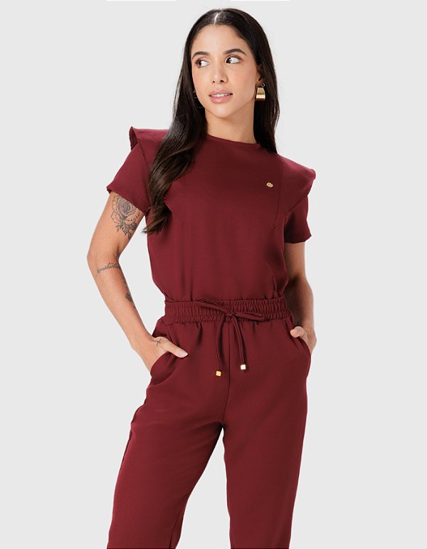 Scrub Feminino Laila Vinho