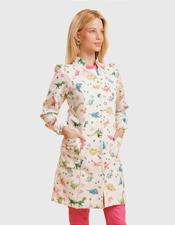 Jaleco Feminino Liza Estampa Dino