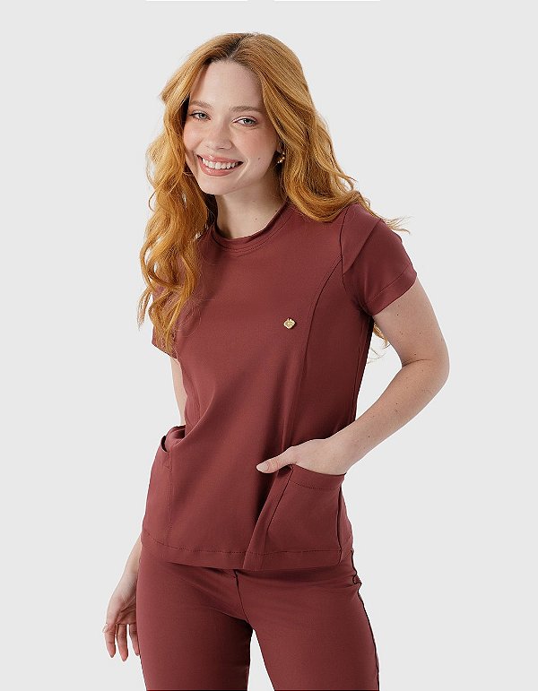 Scrub Feminino Maya Marsala