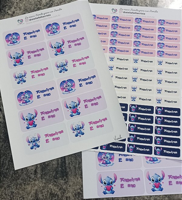 Etiquetas escolares folha A4 papel fotográfico