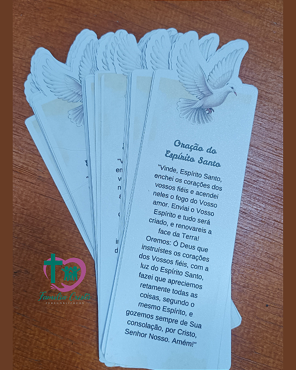 Marca Página com oração do Espírito Santo