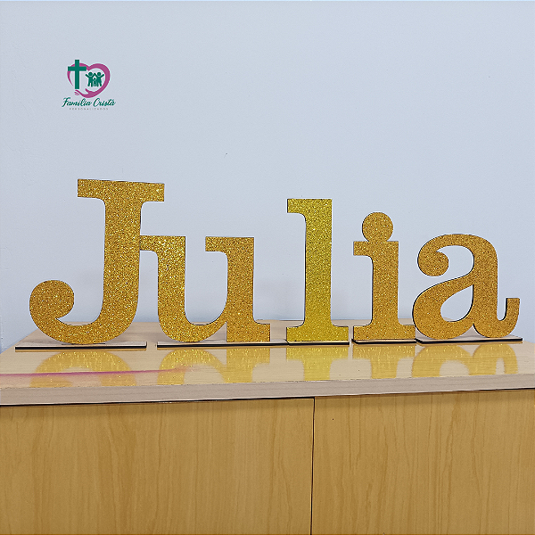 Kit 5 letras MDF glitter