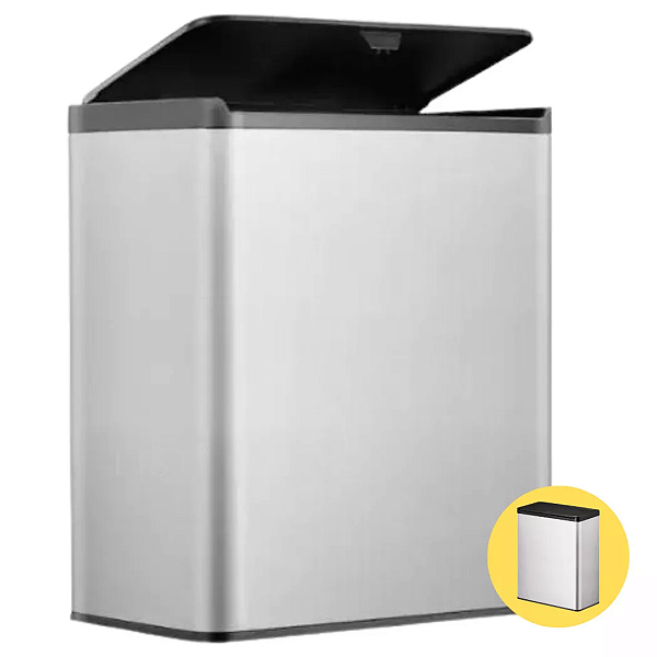 Lixeira Dupla Seletiva  Touch 40 Litros (20+20) 46x59x33cm - Inox