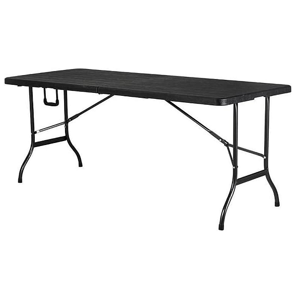 Mesa Dobrável Preta Vira Maleta Com Alça Versátil 1,80m Premium