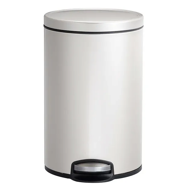 Lixeira Branca De Inox Opaque Fosca 30l  com balde premium