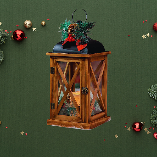 Lanterna De Natal Decoração Natalina Enfeite De Natal 43 Cm