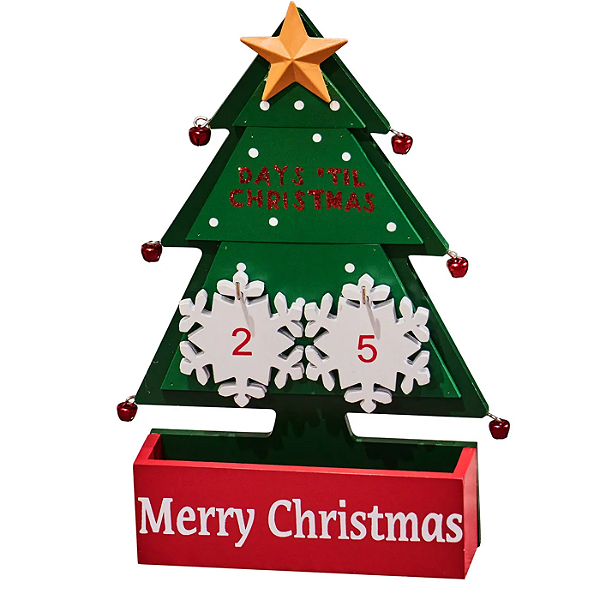 Calendário De Natal Decoração Enfeite Ornamento De Mesa