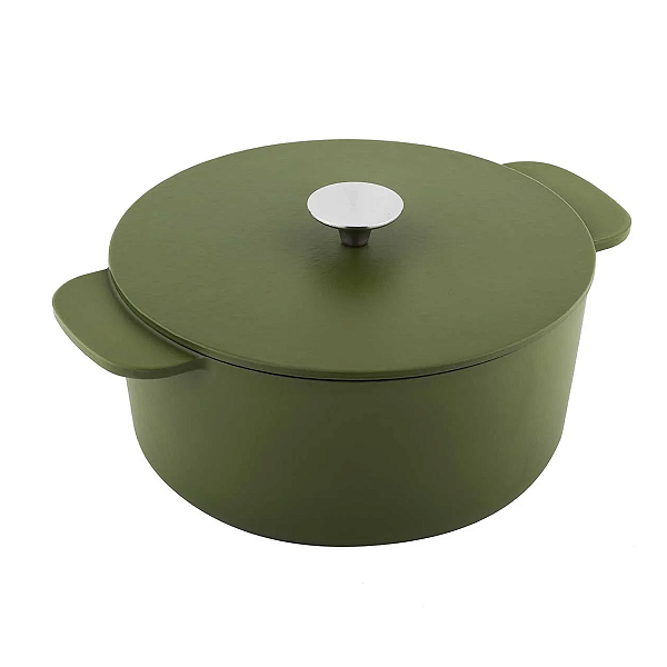 Caçarola Ferro Fundido 4,7l Ironmax Verde Fosco Tampa Ferro
