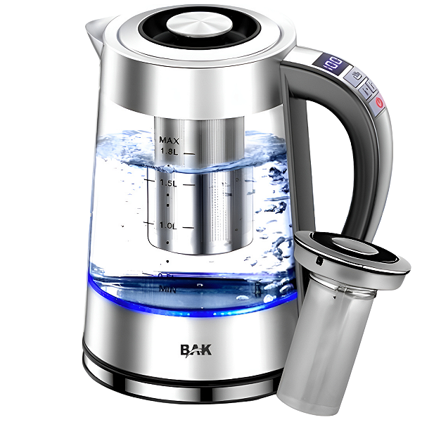 Chaleira Elétrica Vidro Jarra Elétrica 1,8 L 220 V Led Azul Inox