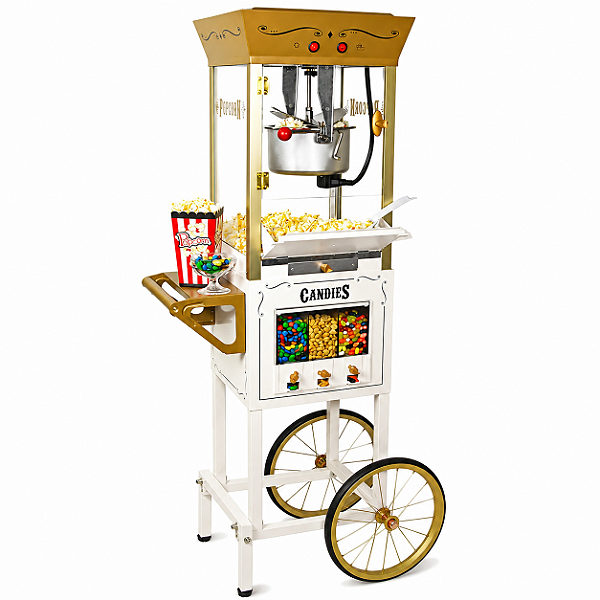 Carrinho De Pipoca Nostalgia Retrô 220v Com Dispenser Doces