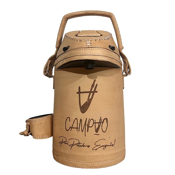 Garrafa Campão Térmica em inox revestida em Couro legítimo 2,5l
