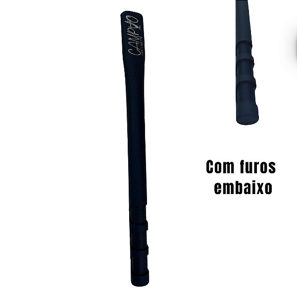 Bomba para tereré em inox TELA REDONDA na cor preta - Campão , tela em inox  perfurado com furos também em baixo