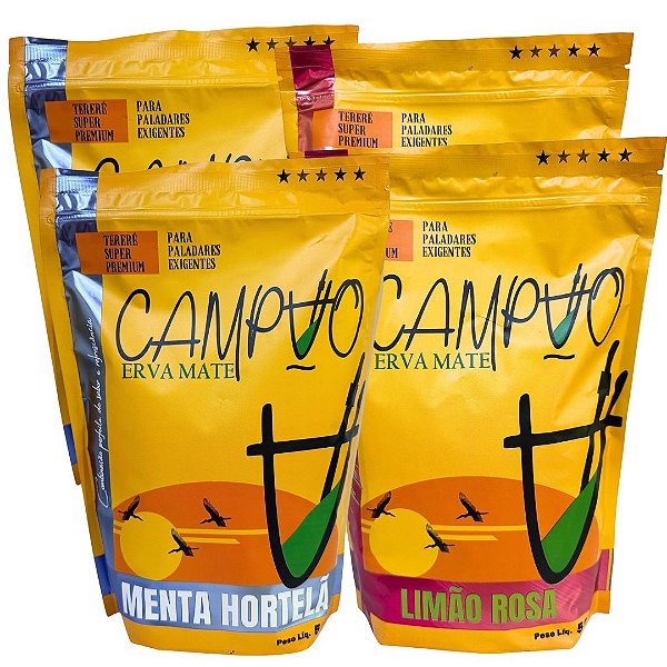 LANÇAMENTO Kit de 4 ervas Campão Super Premium: 2 MENTA HORTELÃ e 2 LIMÃO ROSA