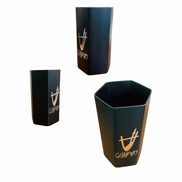 Copo Campão Inox sextavado preto