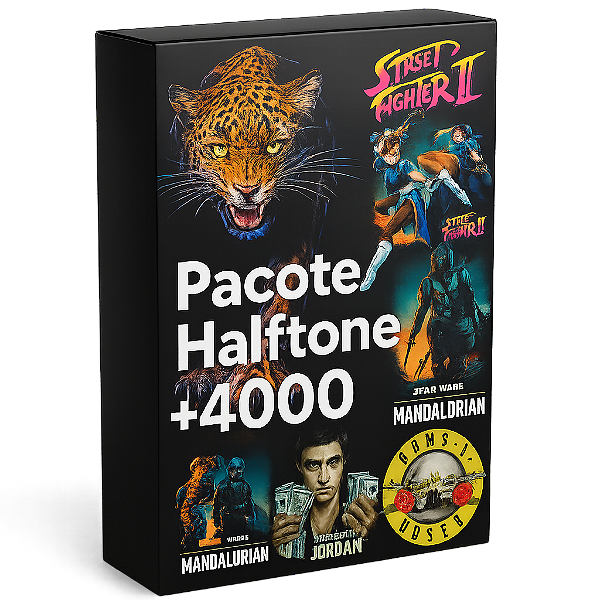 HALFTONE - SUPER PACOTE com +4000 ARTES para DTF