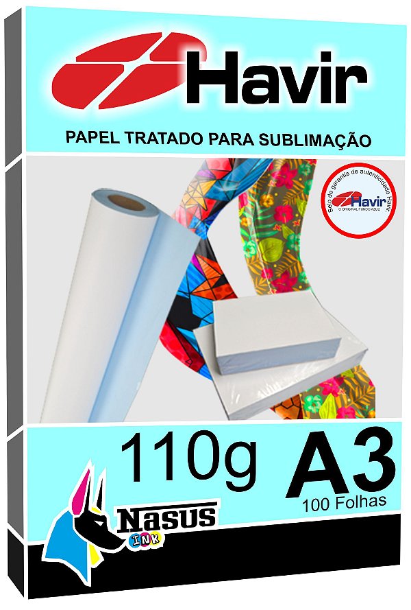 Papel Para Sublimação A3 Fundo Azul Havir 110g