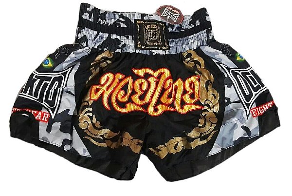Short Muay Thai Estilo Tailandês Rajado Urbano Ockto