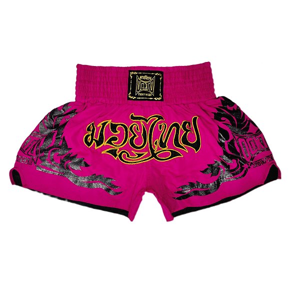 Short Muay Thai Estilo Tailandes Ockto Training Rosa