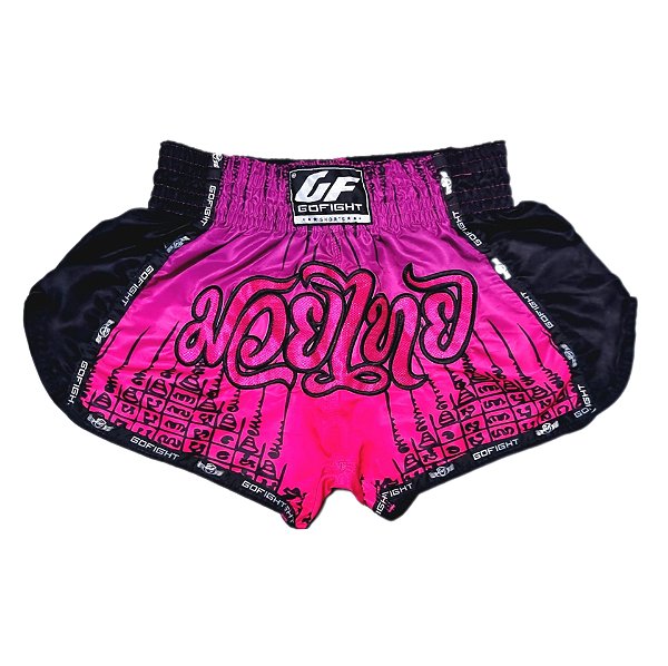 Short Muay Thai Estilo Tailandês Pink Degrad Go Fight