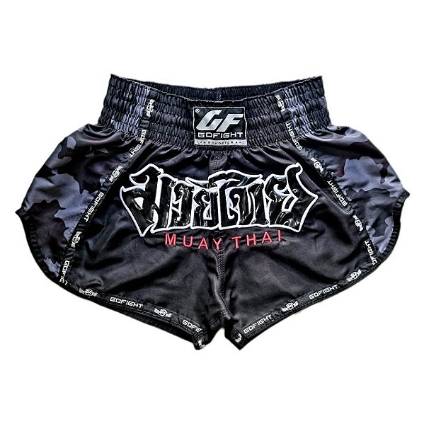 Short Muay Thai Estilo TailandêS Camuflado Go Fight