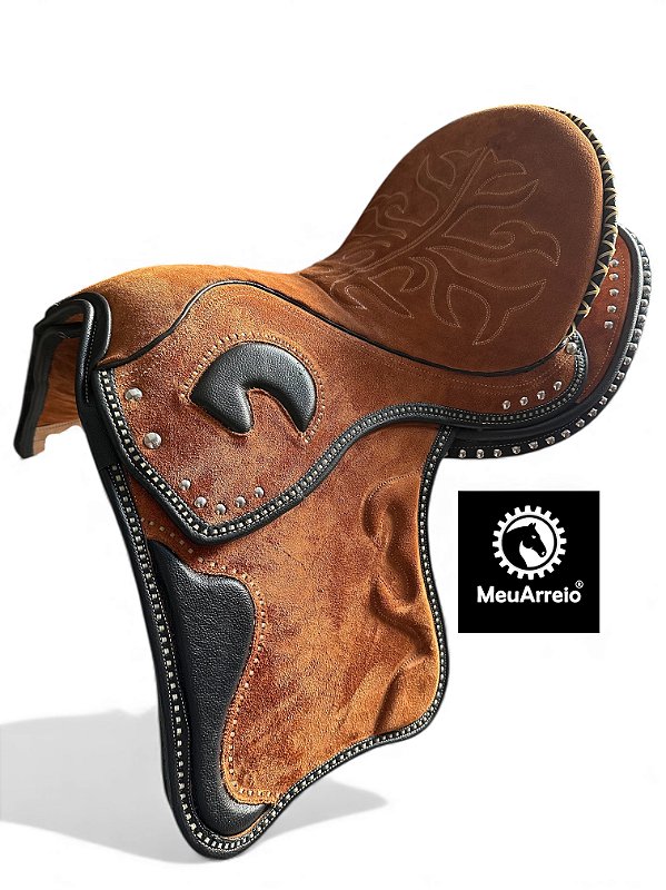 Sela Profissional Vaquejada Suador Alongado Camurça Cor Wisk