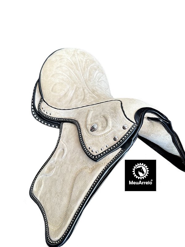 Sela Profissional Vaquejada Suador Alongado Camurça Cor Natural