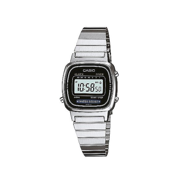 Relogio Feminino Casio Digital La670wa-1df - Prata