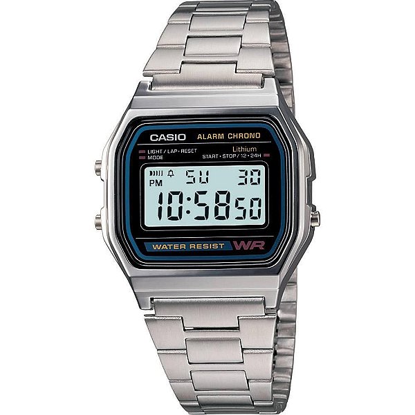 Relógio Masculino Casio Digital Esportivo A158wa-1df Prata