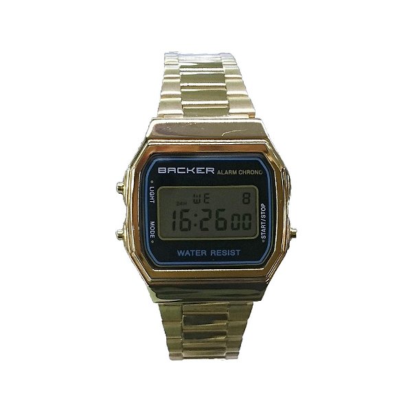Relógio Masculino Backer Digital 15002475F - Dourado