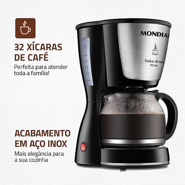 Cafeteira Elétrica Mondial Dolce Arome Inox C-32 - 127V