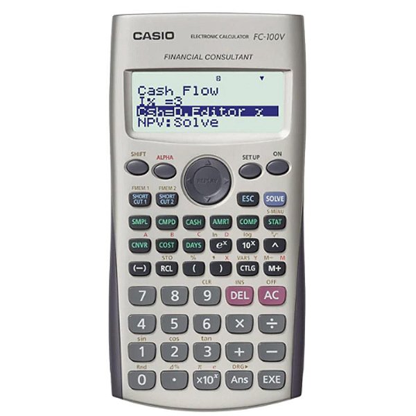 Calculadora Financeira Casio Digital FC-100V - Cinza